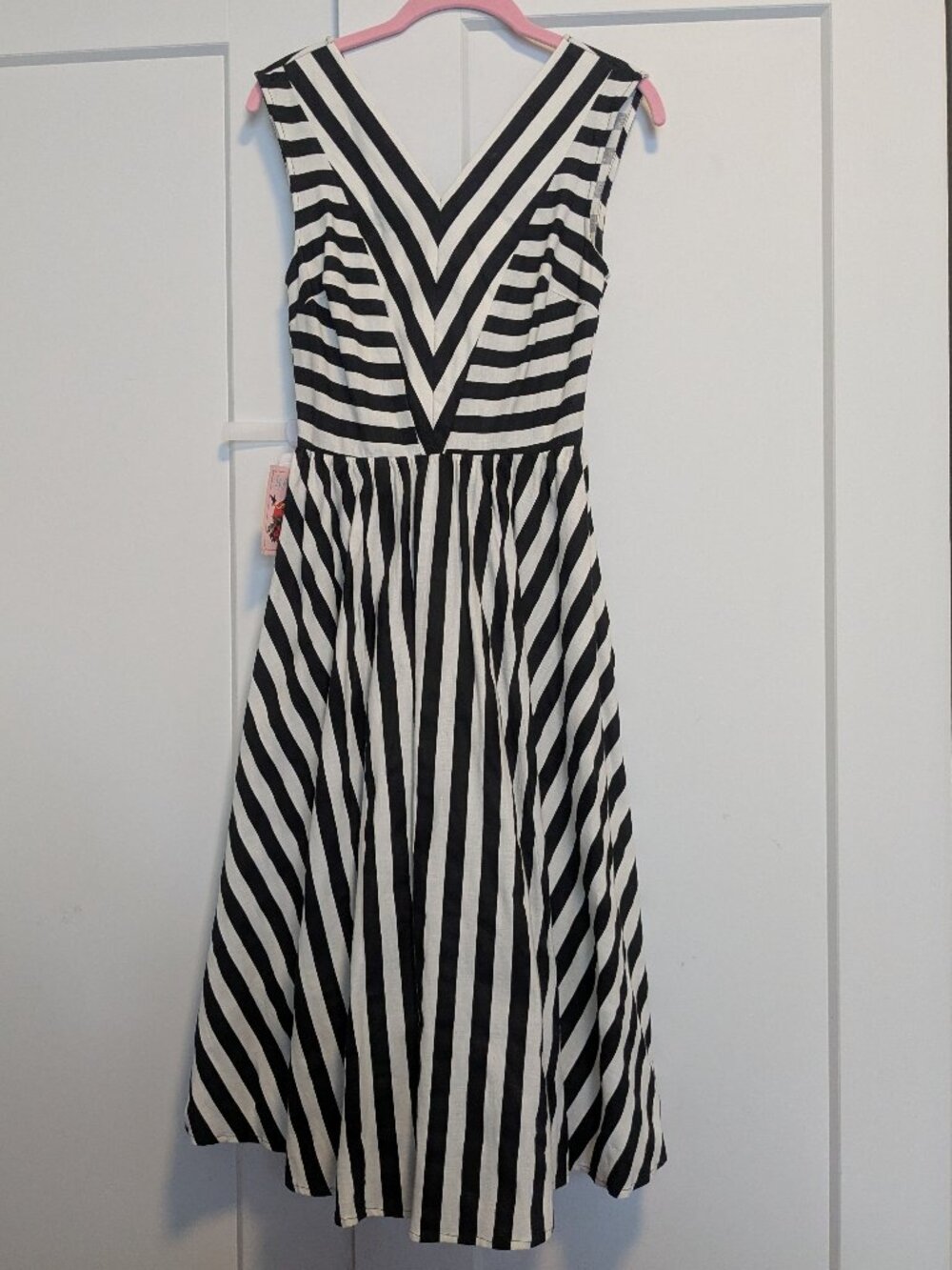 Collectif Joanie Cotton/Linen Blend Striped Dress